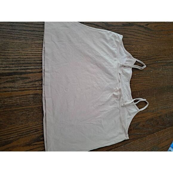 Size 18/20 Venezia Pink Adjustable Spaghetti Strap Lace Trim Crop Top Tank Shirt - Picture 3 of 3